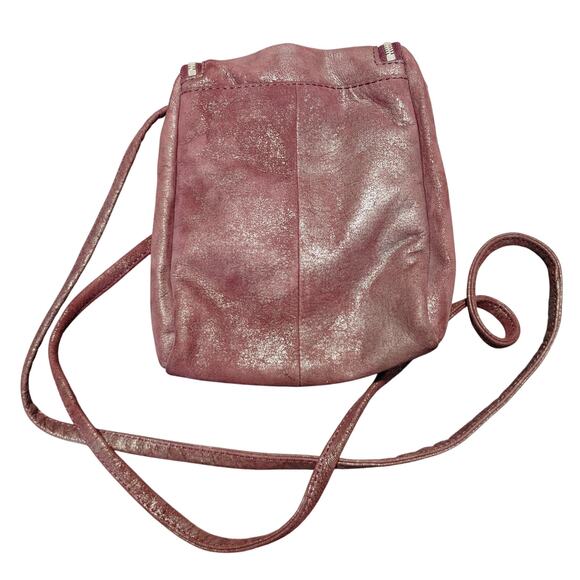 Hobo Crossbody Bag Tote Purse Handbag Genuine Leather Metallic Purple Womens OS - Picture 3 of 8